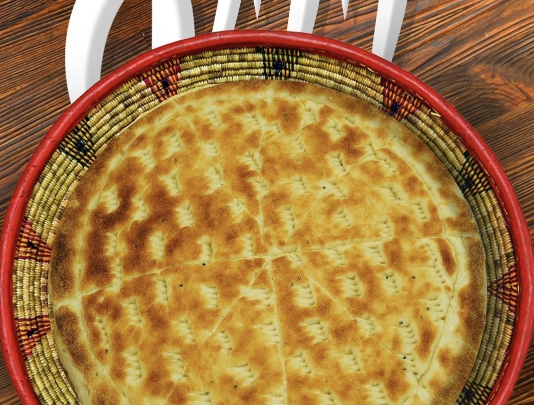 Traditional Ethiopian ambasha bread